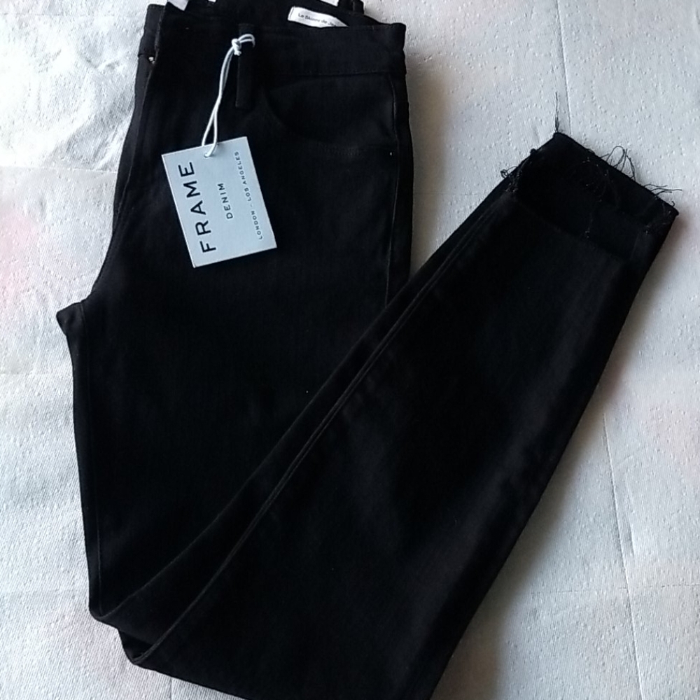 Frame Womens le Skinny de Jeanne Film Noir Sz 24